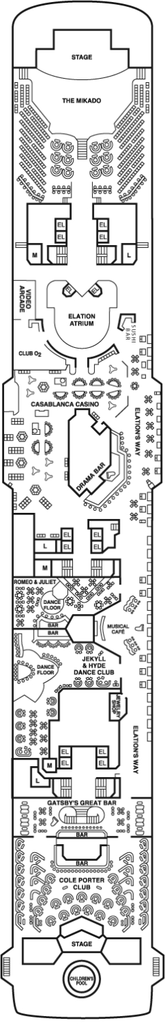 Deckplan Promenade Deck – Carnival Elation
