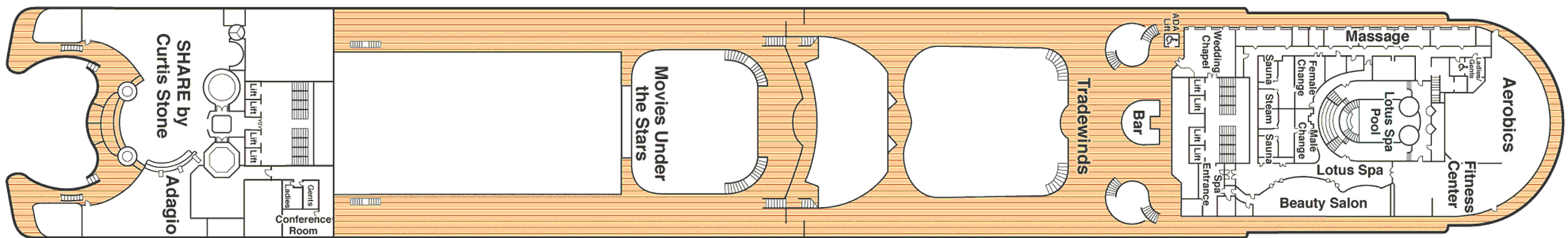Deckplan Deck 16 Sun – Emerald Princess