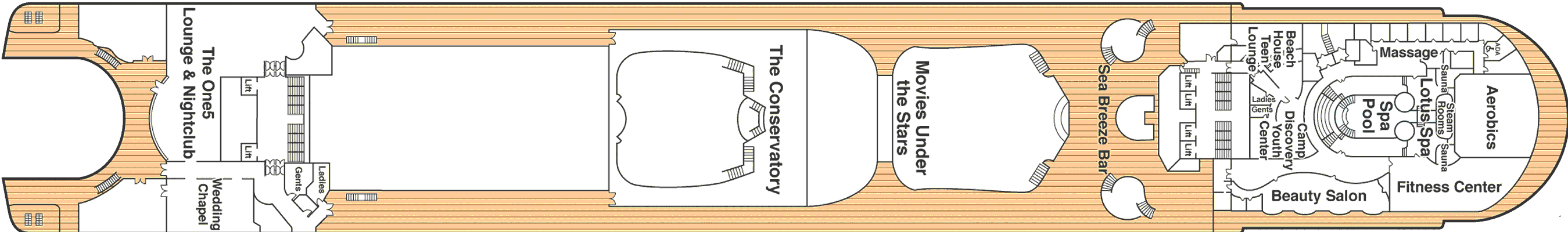 Deckplan Deck 15 Sun – Grand Princess