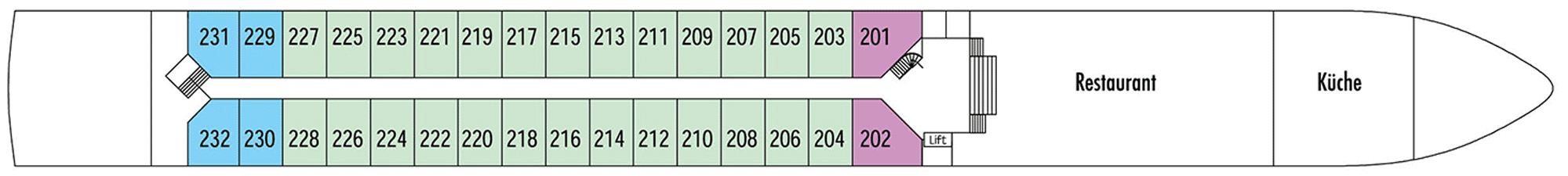 Deckplan Rubindeck – VIVA Tiara