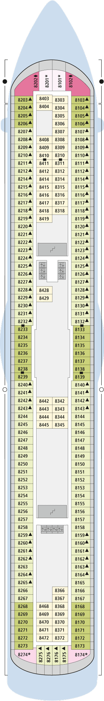 Deckplan Deck 8 – AIDAluna
