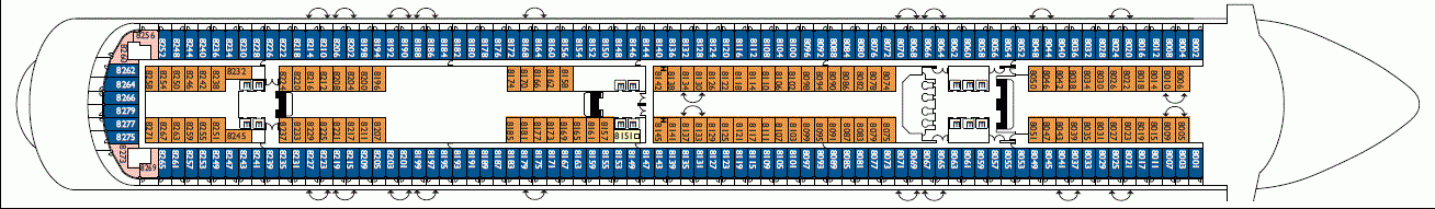 Deckplan Deck 8 Star of India – Costa Diadema