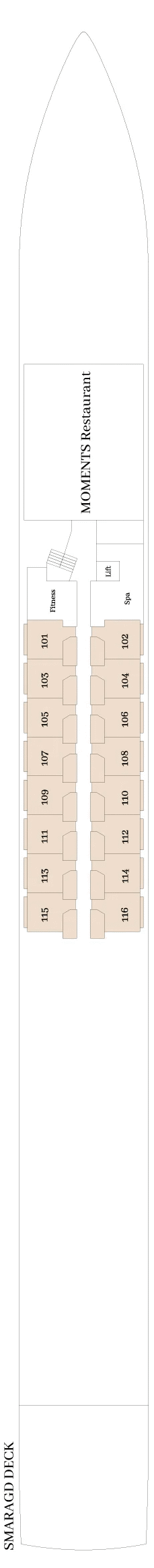 Deckplan Smaragd Deck – VIVA Two