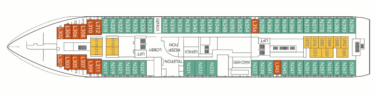 Deckplan Deck 3 – Nordnorge