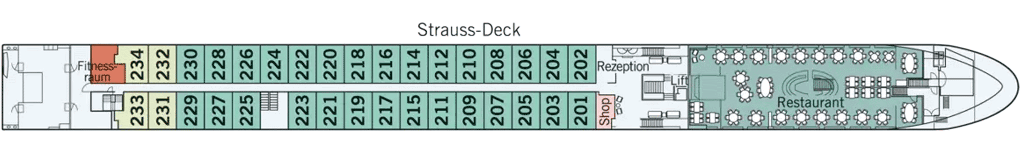 Deckplan Strauss-Deck – Amadeus Queen