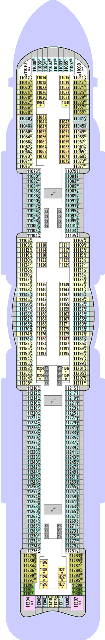 Deckplan Deck 11 – AIDAnova
