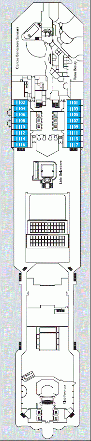 Deckplan Deck 11 Luxembourg – Costa Favolosa