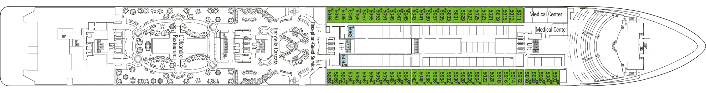 Deckplan Deck 5 - Grazioso  – MSC Musica
