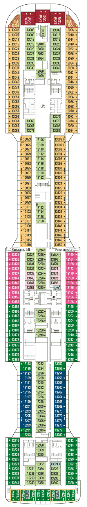 Deckplan Deck 13 – MSC Bellissima