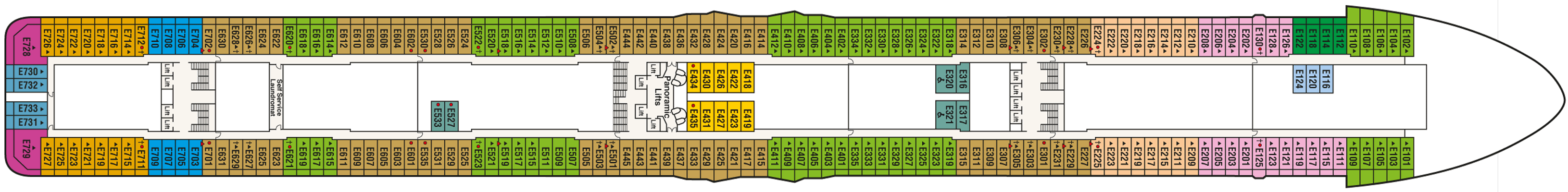 Deckplan Deck 8 Emerald – Royal Princess