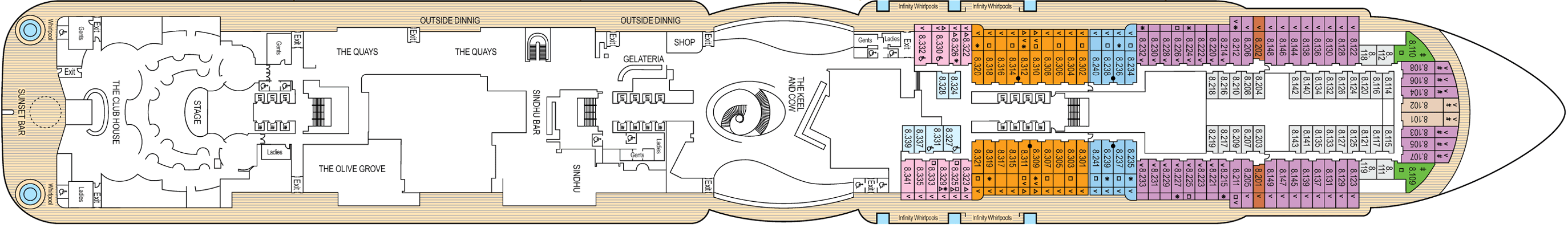 Deckplan Deck 8 – Iona