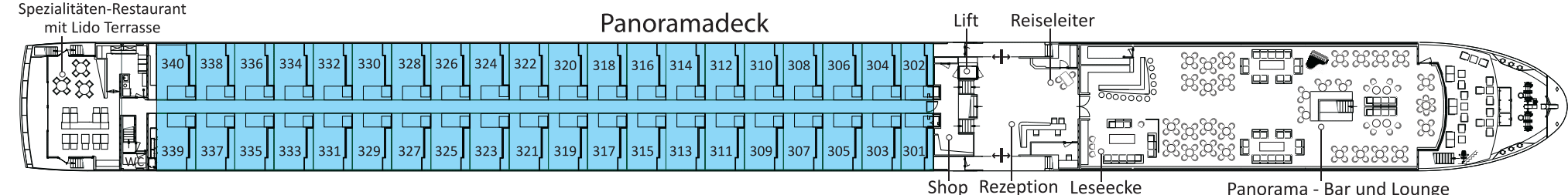 Deckplan Panoramadeck – Adora