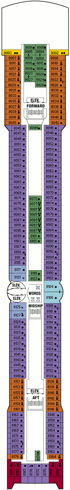 Deckplan Panorama Deck – Celebrity Infinity  