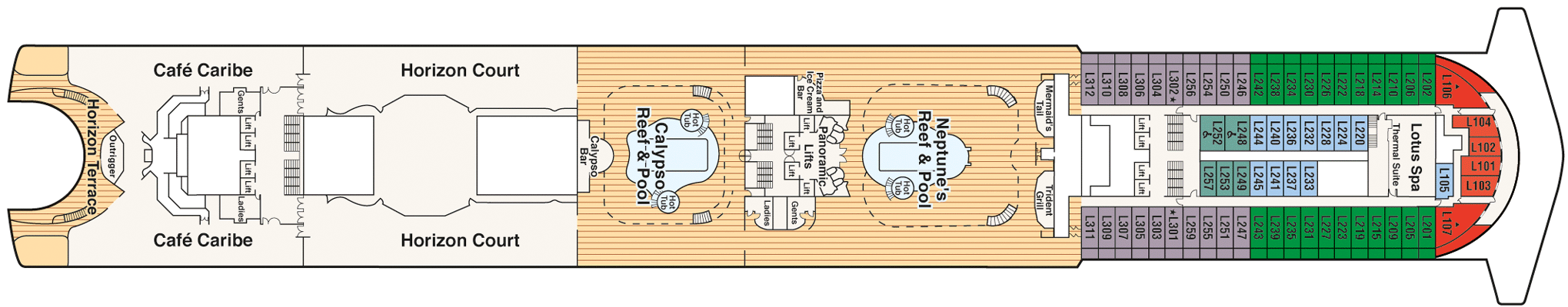 Deckplan Deck 15 Lido – Ruby Princess