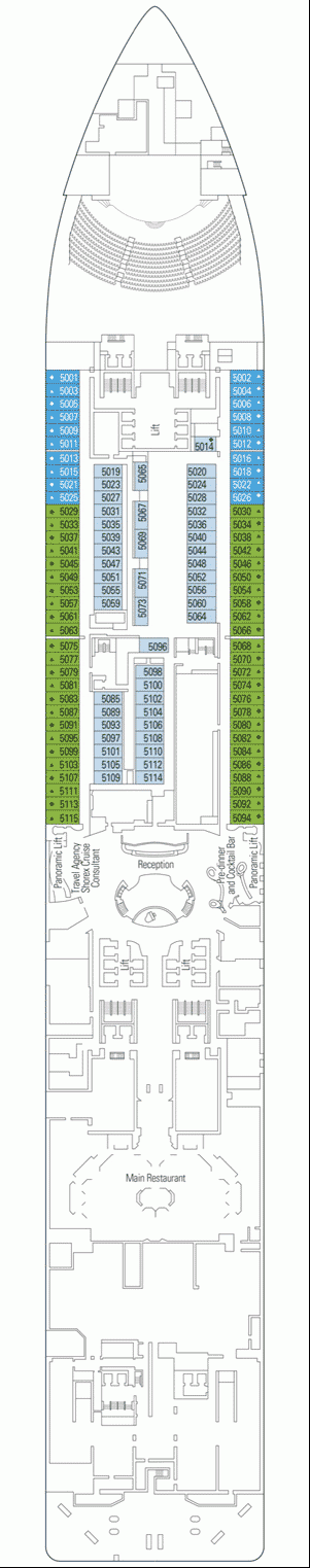 Deckplan Deck 5 - Colosseo – MSC Meraviglia