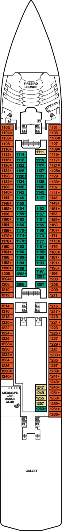 Deckplan Riviera Deck – Carnival Legend