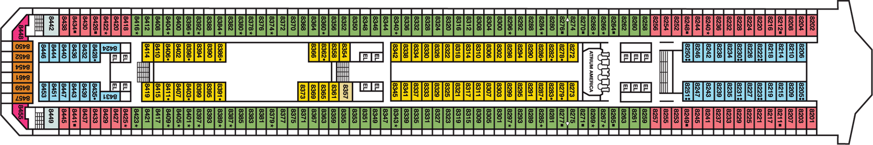 Deckplan Verandah Deck – Carnival Valor
