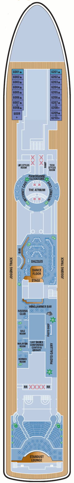 Deckplan Promenade Deck – Norwegian Sun