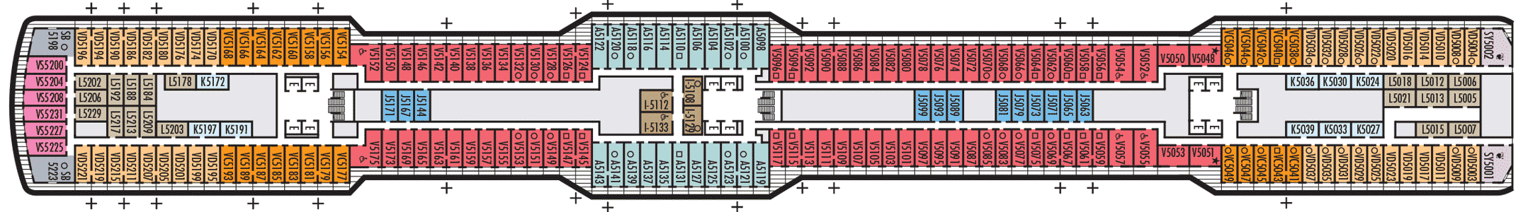 Deckplan Deck 5 Gershwin Deck – Nieuw Statendam