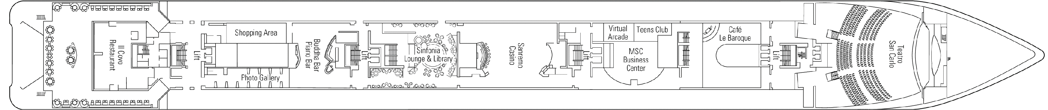 Deckplan Deck 6 - Mozart – MSC Sinfonia