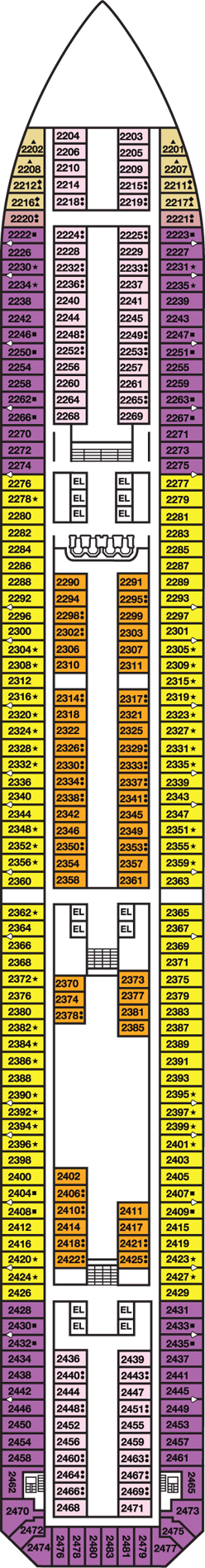 Deckplan Main Deck – Carnival Freedom