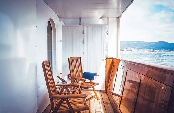Der Balkon einer Kat. B Kabine | Sea Cloud Spirit