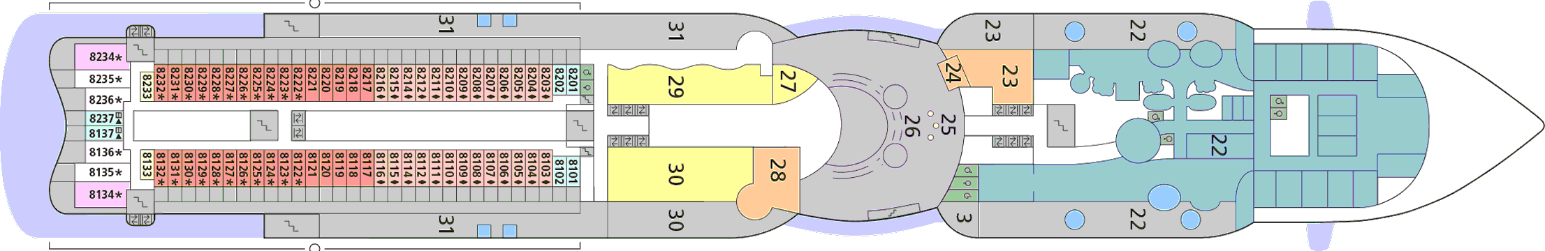 Deckplan Deck 08 – AIDAperla