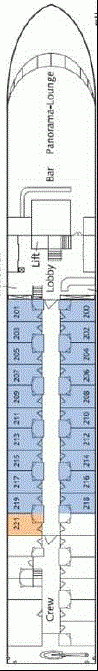Deckplan Elbe- bzw. Panoramadeck – Sans Souci