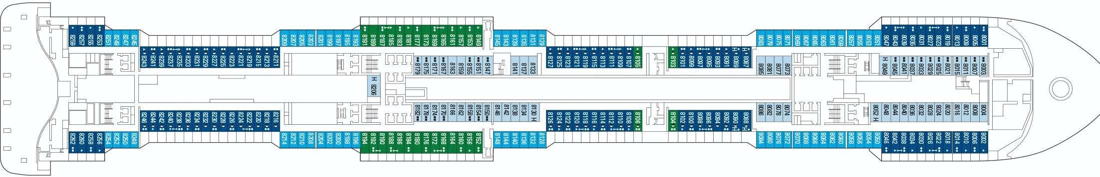 Deckplan Deck 8 – MSC Virtuosa