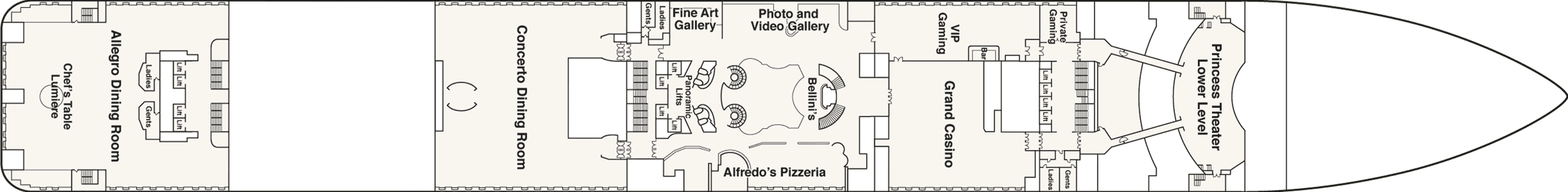 Deckplan Deck 6 Fiesta  – Majestic Princess