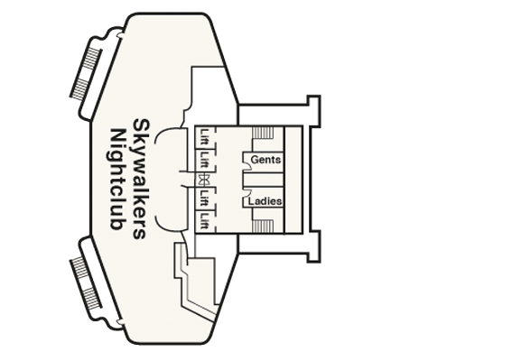 Deckplan Skywalkers Nightclub – Crown Princess