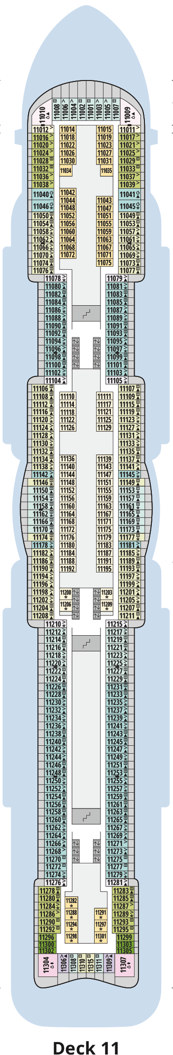 Deckplan Deck 11 – AIDAcosma