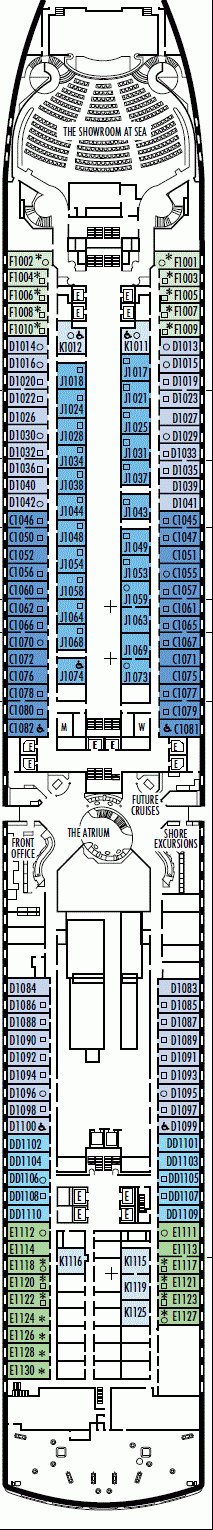 Deckplan Deck 1 - Main Deck – Seven Seas Explorer