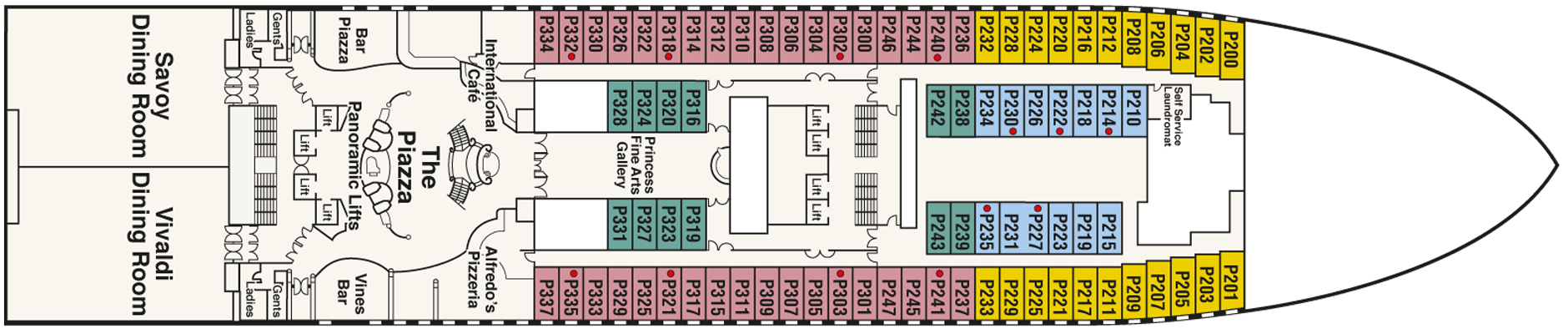 Deckplan Deck 5 Plaza – Sapphire Princess