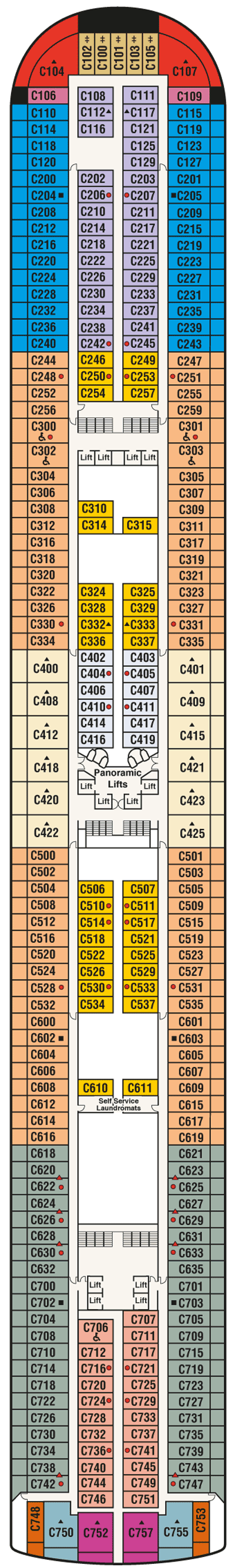 Deckplan Deck 10 Caribe – Sapphire Princess