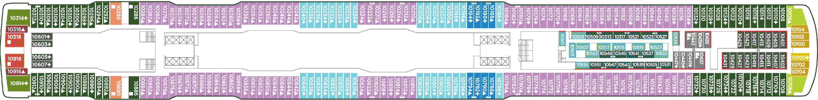 Deckplan Deck 10 – Norwegian Bliss