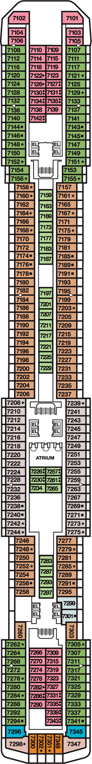 Deckplan Verandah Deck – Carnival Legend