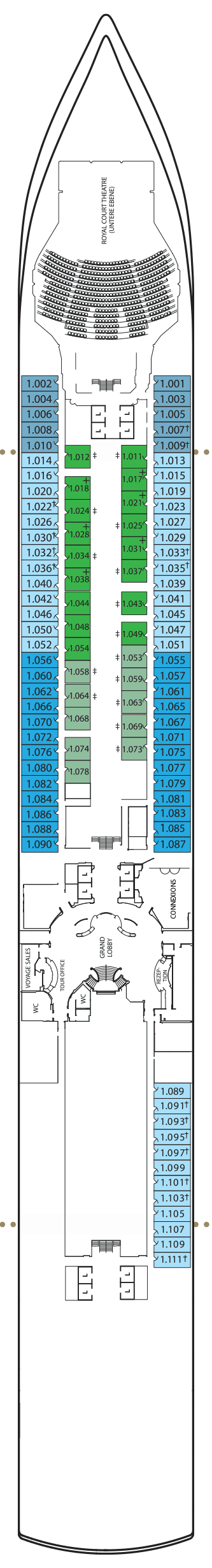 Deckplan Deck 1 – Queen Elizabeth