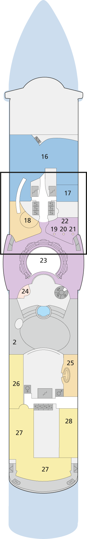 Deckplan Deck 11 – AIDAluna