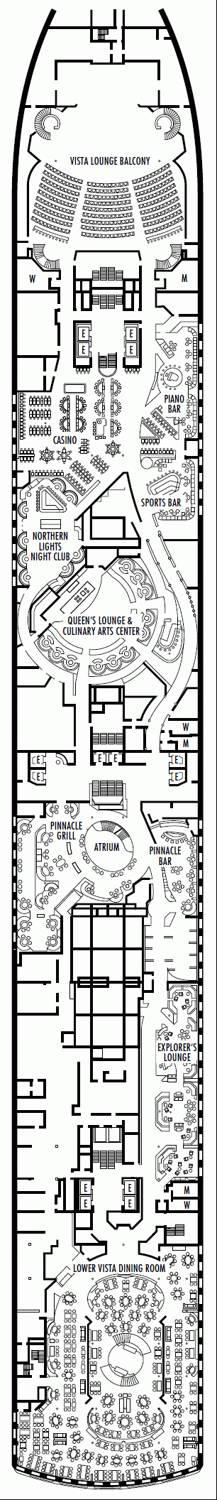 Deckplan Deck 2 - Lower Promenade Deck – Westerdam