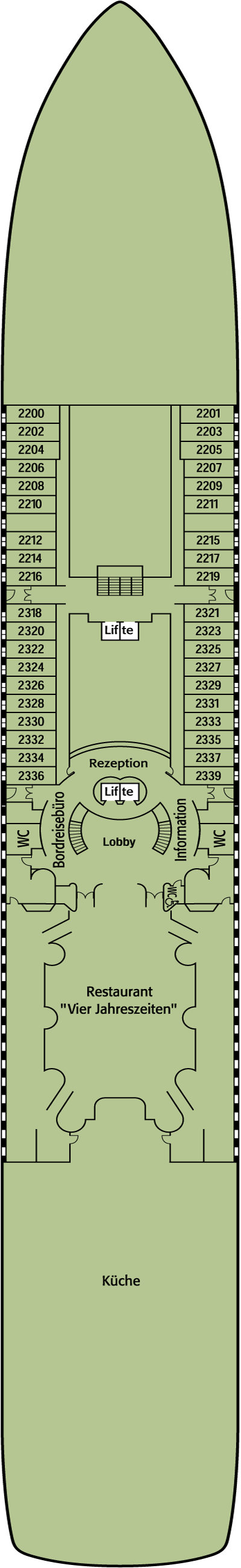Deckplan Deck 2 Neptundeck – Artania