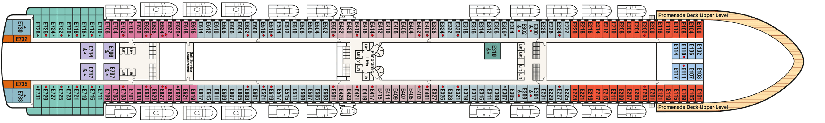 Deckplan Deck 8 - Emerald – Diamond Princess