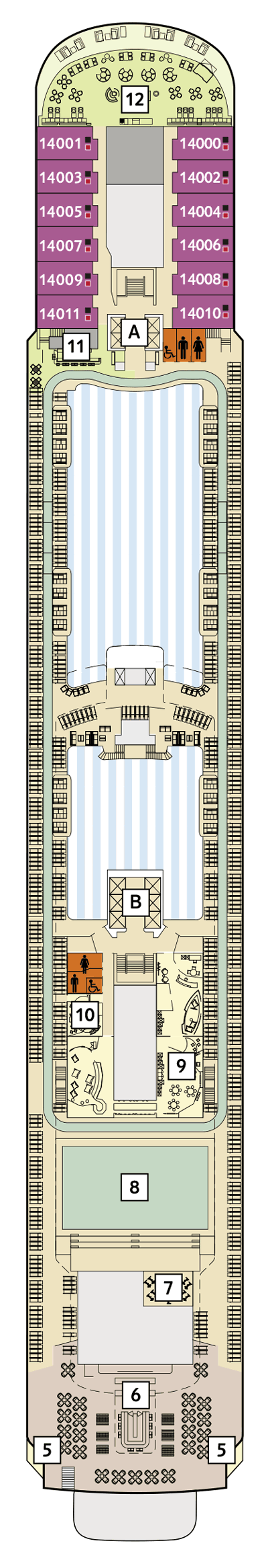 Deckplan Deck 14 Horizont – Mein Schiff 5