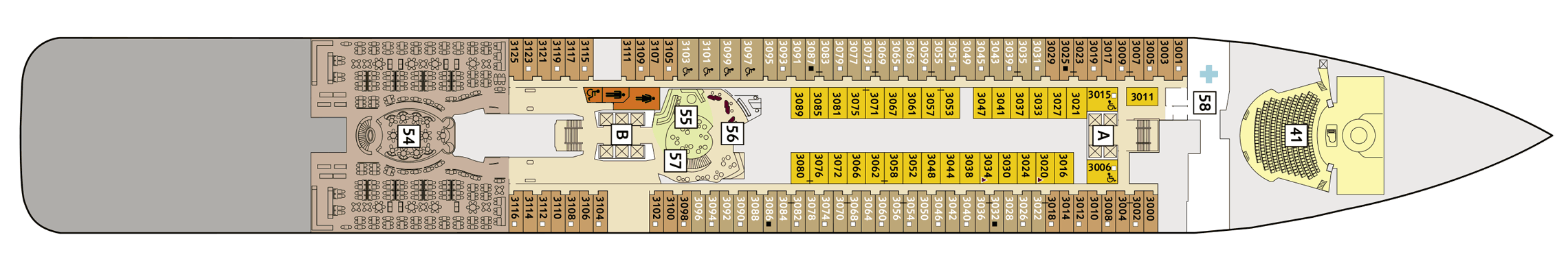 Deckplan Deck 3 Atlantik – Mein Schiff 6