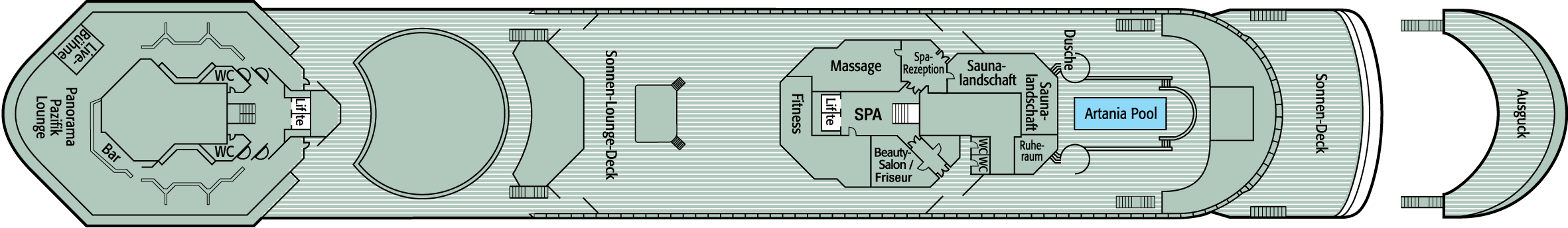 Deckplan Deck 9 - Sonnendeck – Artania