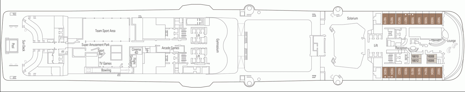 Deckplan Deck 16 - Iguazu – MSC Meraviglia