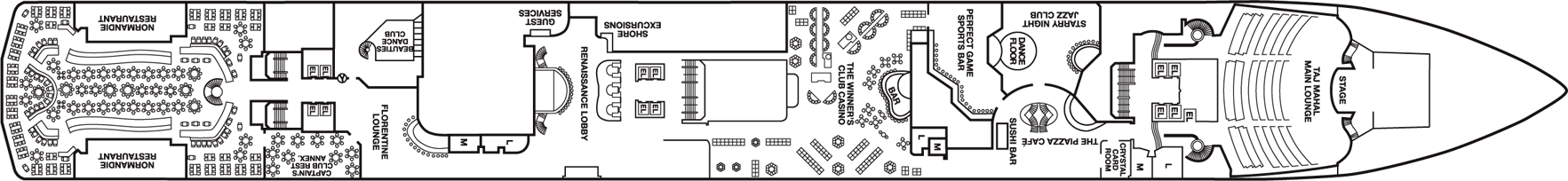 Deckplan Promenade Deck – Carnival Pride