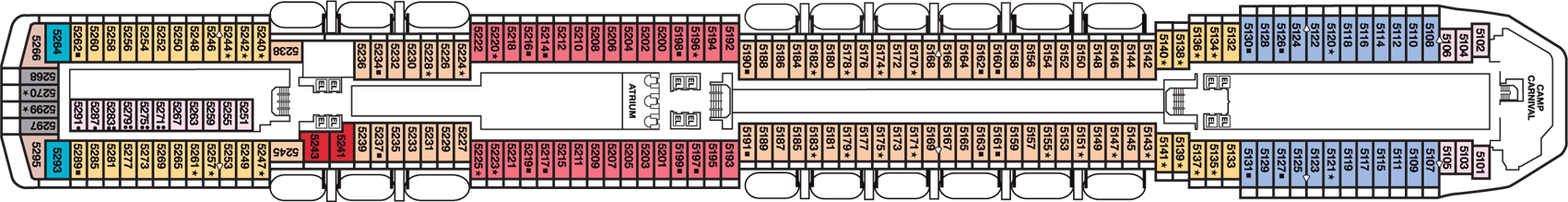 Deckplan Upper Deck – Carnival Miracle