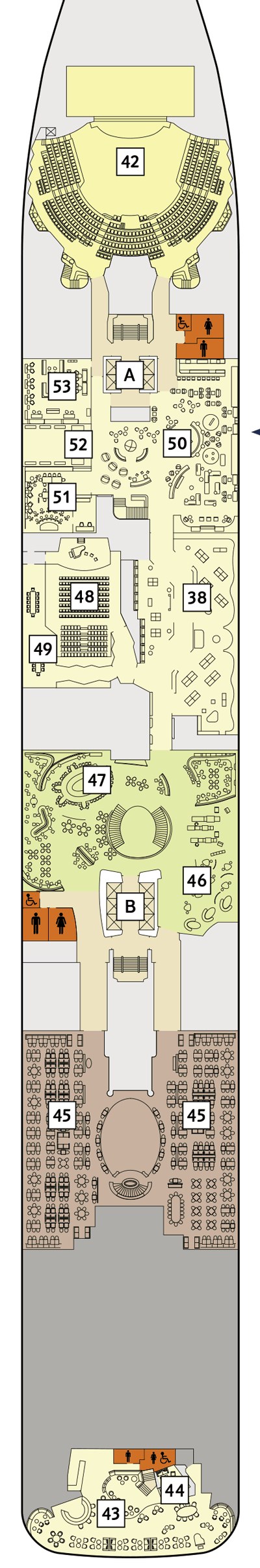 Deckplan Deck 4 Seestern – Mein Schiff 3