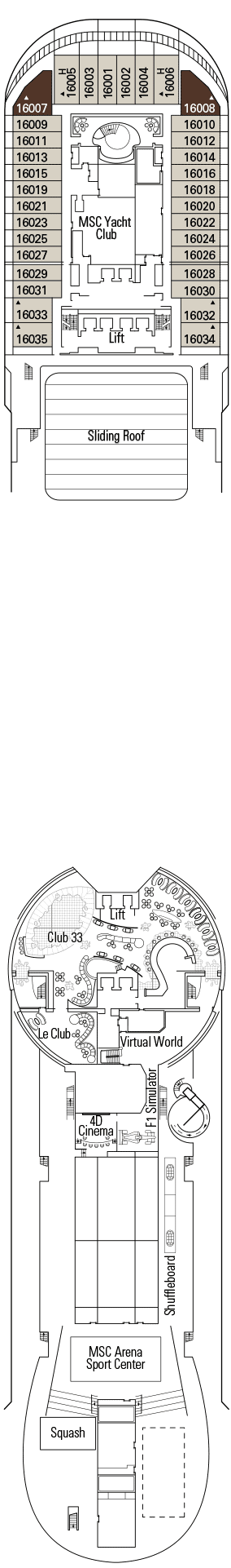 Deckplan Michelangelo Deck – MSC Splendida
